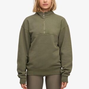 Gorpcore Colorful Standard Olive Green Quarter Zip Sweatshirt S Organic Cotton